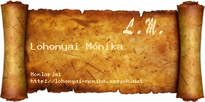 Lohonyai Mónika névjegykártya