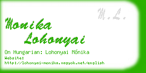 monika lohonyai business card