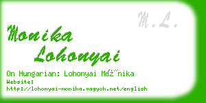monika lohonyai business card